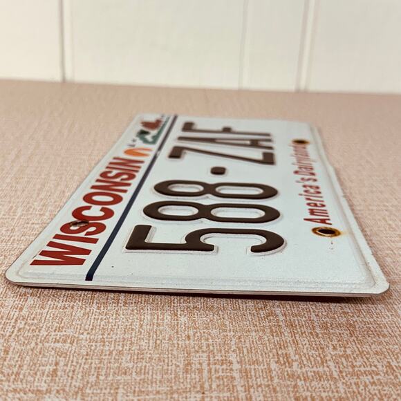 Wisconsin 588-ZAF License Plate Tag WI - man cave garage‎ decor - Picture 3 of 8